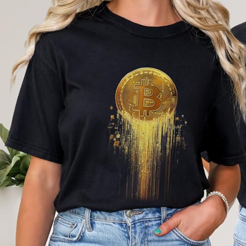 T-Shirt Crypto Unisex T-Shirt, BTC Black Shirt Gift for Men, Trendy Shirt for Bitcoin Enthusiasts, Cryptocurrency Tee - Image 3