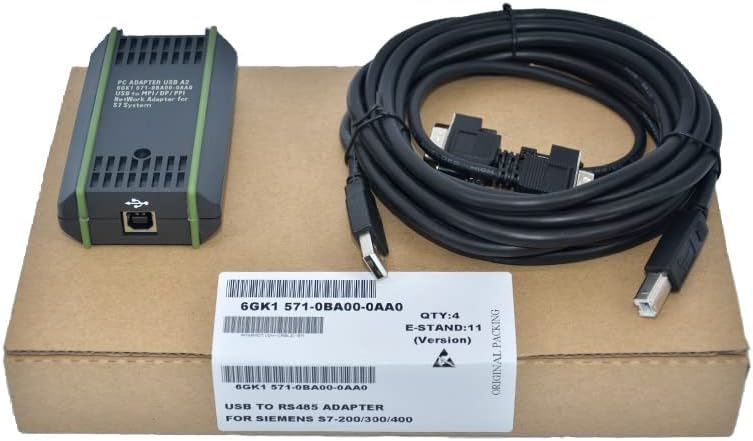for PC Adapter USB A2 6GK1571-0BA00-0AA0 USB to MPI/DP/PPI Network Adapter for S7 System, Programming Cable for Siemens SIMATIC S7 S7-200/300/400 PLC USB-MPI PPI