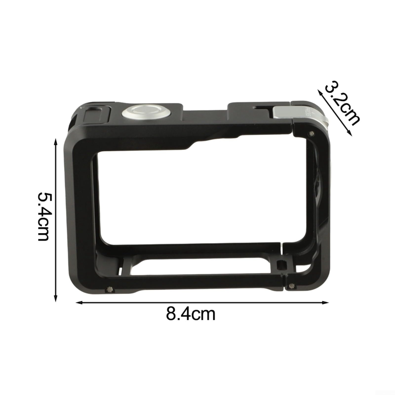 Jaula de metal de aleación de aluminio para DJI Action 6 – Marco de protección resistente con conector de expansión, diseño compacto 8,4 x 3,2 x 5,4 cm, color negro