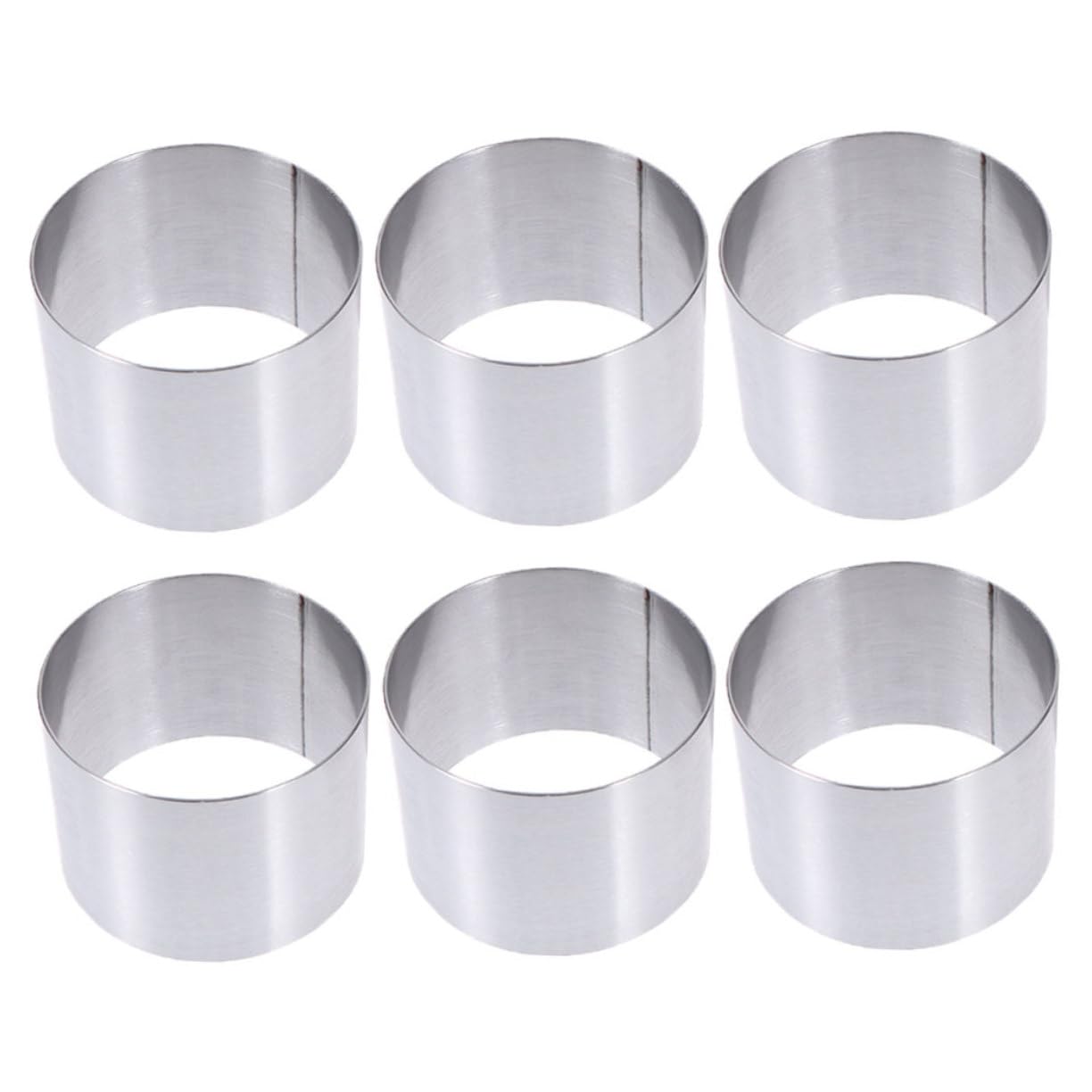 Cabilock 6Pcs Round Cake Molds Non Stick Baking Tools for Chiffon Cake and Mousse and Easy to Use for Home and Bakery Baking