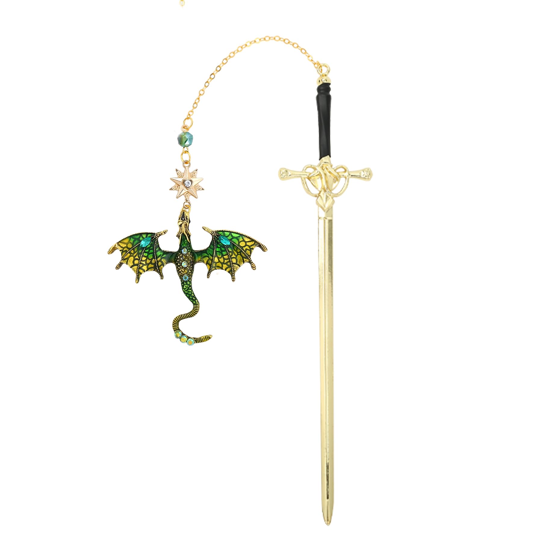 Wasise Dragon Bookmark - Fourth Wing Bookmark, Gothic Dragon Book Marker, Vintage Tassel Metal Pendant, Funky Bookmarks for Readers Premium Metal Bookmarks for Book Lovers Teachers