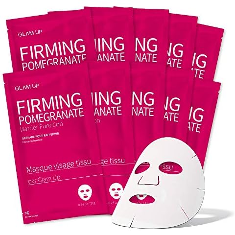 GLAM UP Sheet Mask Firming Pomegranate (10 sheets) - Strengthen Skin Barrier Cover