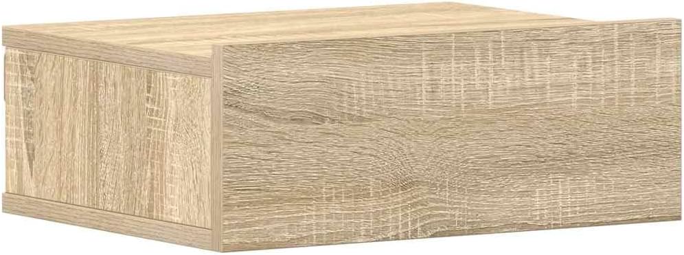 vidaXL Floating Nightstand Black Engineered Wood Compact Storage