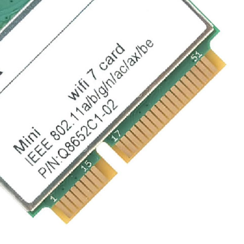 Zunate BE20WiFi 7 Tarjeta de Red Mini PCIe Dual Band 5G con Bluetooth 5.4 y velocidad Gigabit - Módulo interno de Internet AX8 miniatura 7