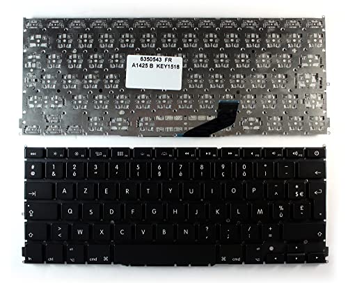 Clavier pour ordinateur portable de rechange noir version française compatible Macbook Pro A1425