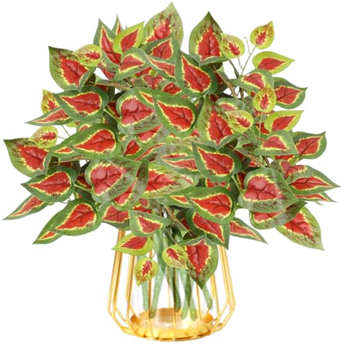 astylishome Faux Plants for Outdoors Bulk Fall Leaves Stems 