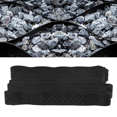 厚さ2インチのグラウンドグリッド19.5 x 6.5フィート、砂利リテーナー、平方フィートあたり1800ポンド、ジオグリッドドライブウェイスタビライゼーション DIY パティオ、歩道、RV、駐車場、庭用(ブラック、6.5 x 49.5フィート)