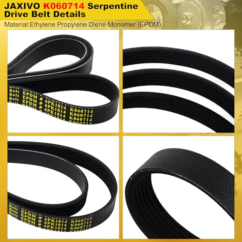 Image of 6PK1814 Serpentine Belt V-Ribbed Drive Belt Compatible with 14-18 Silverado /Sierra 1500,15-20 Escalade ESV /Suburban /Tahoe /Yukon /Yukon XL,K060714 71.42 inch Length