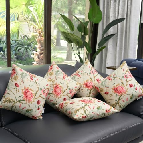 Image of Clasiko Cotton Cushion Covers 16x16 - Set of 5 Floral Heritage | Reversible | Decorative Cushion Covers, Soft Cotton, Hidden Zip, Sofa & Bedroom Decor