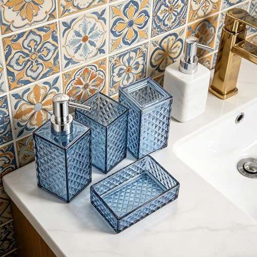 Set de accesorios baño WOONEKY de estilo bohemio en material PS duradero para tocador 6