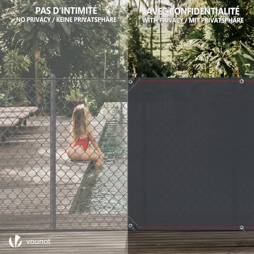 Image of VOUNOT Privacy Netting 1.5x20m Garden Screening 230 g /m HDPE Shading Net, 95% Shading Rate UV-resistant, Tear-Resistant Windbreak Fencing with Holes and Cable Ties, Anthracite