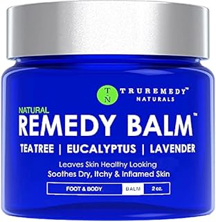 Remedy Tea Tree Oil Balm - Cream for Athletes Foot, Jock Itch, Ringworm, Eczema, Nail Issues, Rash, Skin Irritation - Ointment for Dry, Itchy Skin - Foot & Body Balm with Lavender & Eucalyptus - 2 Oz