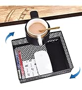 OBEST 2 in 1 多機能収納バスケット カップホルダー デスク ヘッドホンスタンド クランプ式 合金製360度回転 収納かご 耐荷重3kg ベッドルーム リビングルーム 書斎 オフィス ...