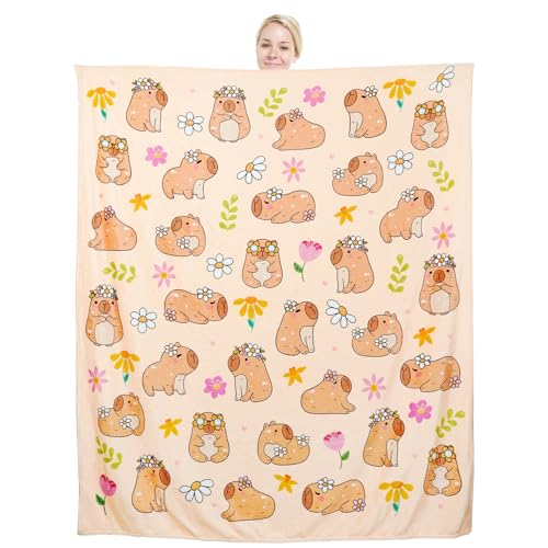 Ywomgcj Capybara Throw Blanket Cozy Fleece Blankets for Adults Kids Boys Girls for Women Men Capybara Lovers Decor for Party Sofa Bed Couch 40X50