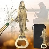 LULLEA Forelle Bier Flaschenöffner Fisch, Bier Geschenke für Angler, Geschenkidee Angel Zubehör, Fisch Deko Geschenke für Angler Männer, Vatertagsgeschenk Weihnachtsgeschenke für Angler Männer,Bronze