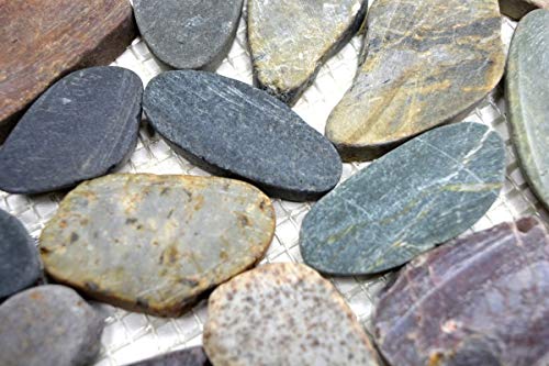 Piastrelle a mosaico, ghiaia di pietra, taglio bianco/giallo, MOS30-0104