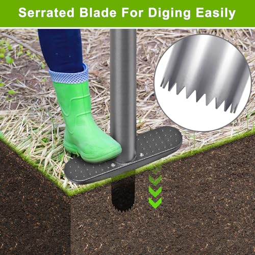 Dolibest Plugador de grama, ferramenta de plantador de bulbo com aderência de borracha macia, ferram