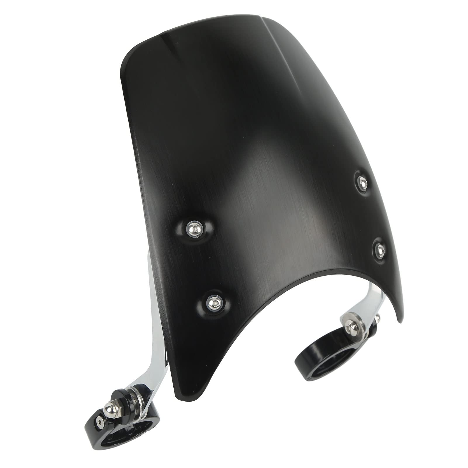 Aramox Aluminiowa Szyba Przednia Motocykla z Mocowaniami ze Stali Nierdzewnej Przedni Deflektor Osłona Aerodynamiczna Łatwe Dopasowanie do Motocyklistów CMX 300 500 Rebel 2017 2022 (BLACK)