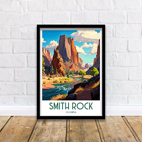 Smith Rock Travel Print, Columbia Travel Print Oregon Wall Decor Smith Rock Poster USA Travel Prints Smith Rock Art Print