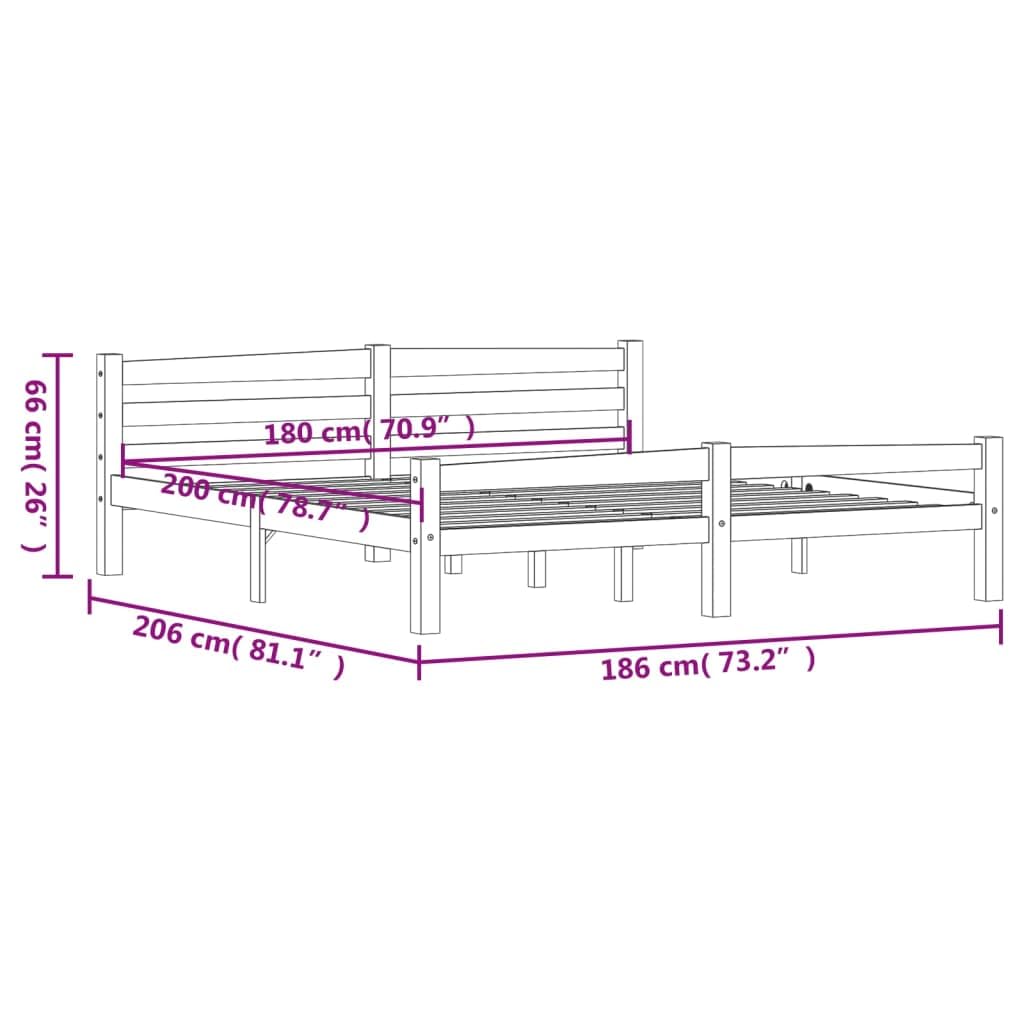 vidaXL Kiefernholz Massiv Bettgestell Holzbett Futonbett Bett Doppelbett Massivholzbett Bettrahmen Lattenrost Schlafzimmerbett Weiß 180x200cm