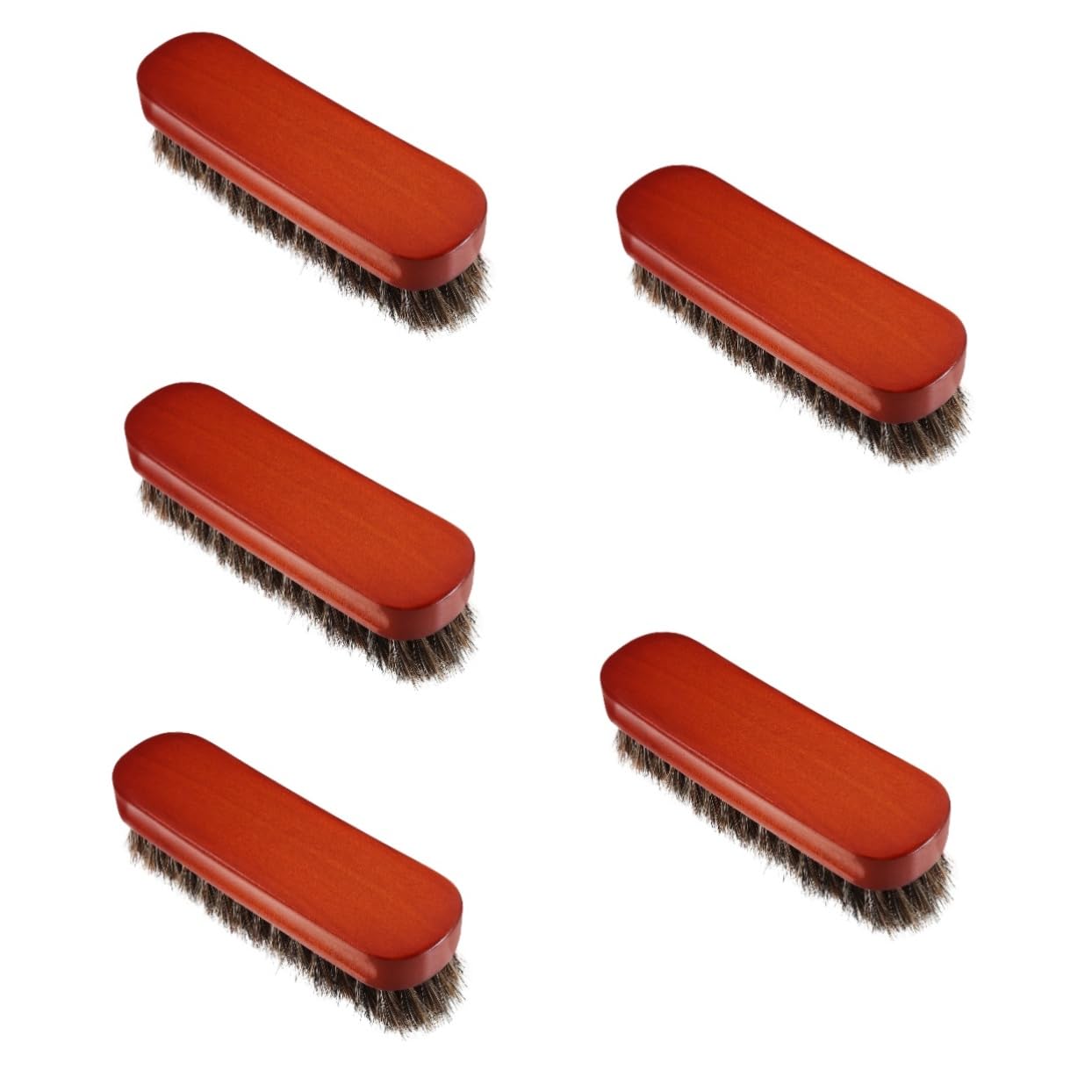 5pièces Brosse à Chaussures Bois De Hêtre avec Poils De Cheval Brosse De Nettoyage Pratique pour Sneakers Et Bottes Accessoire De Soin des Chaussures Bois