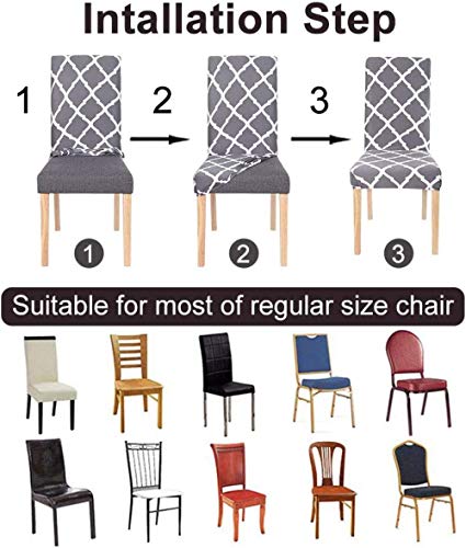 Fundas para sillas de comedor spandex elasticas modernas pack 6 cubiertas protectoras salon 4