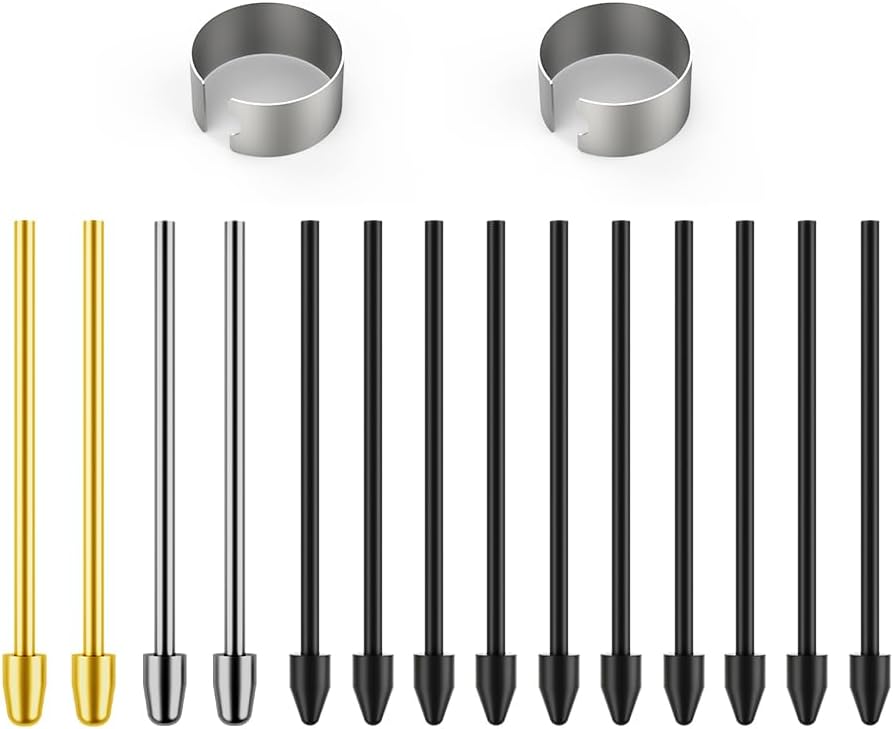 Metal Nibs/Tips Replacement for Samsung Galaxy Tab S10/S9/S8/S7/S6,S26/S25/S24/S23/S22 Ultra S Pen,Nibs/Tips+Clip + Organizer (4+10 pcs Set)