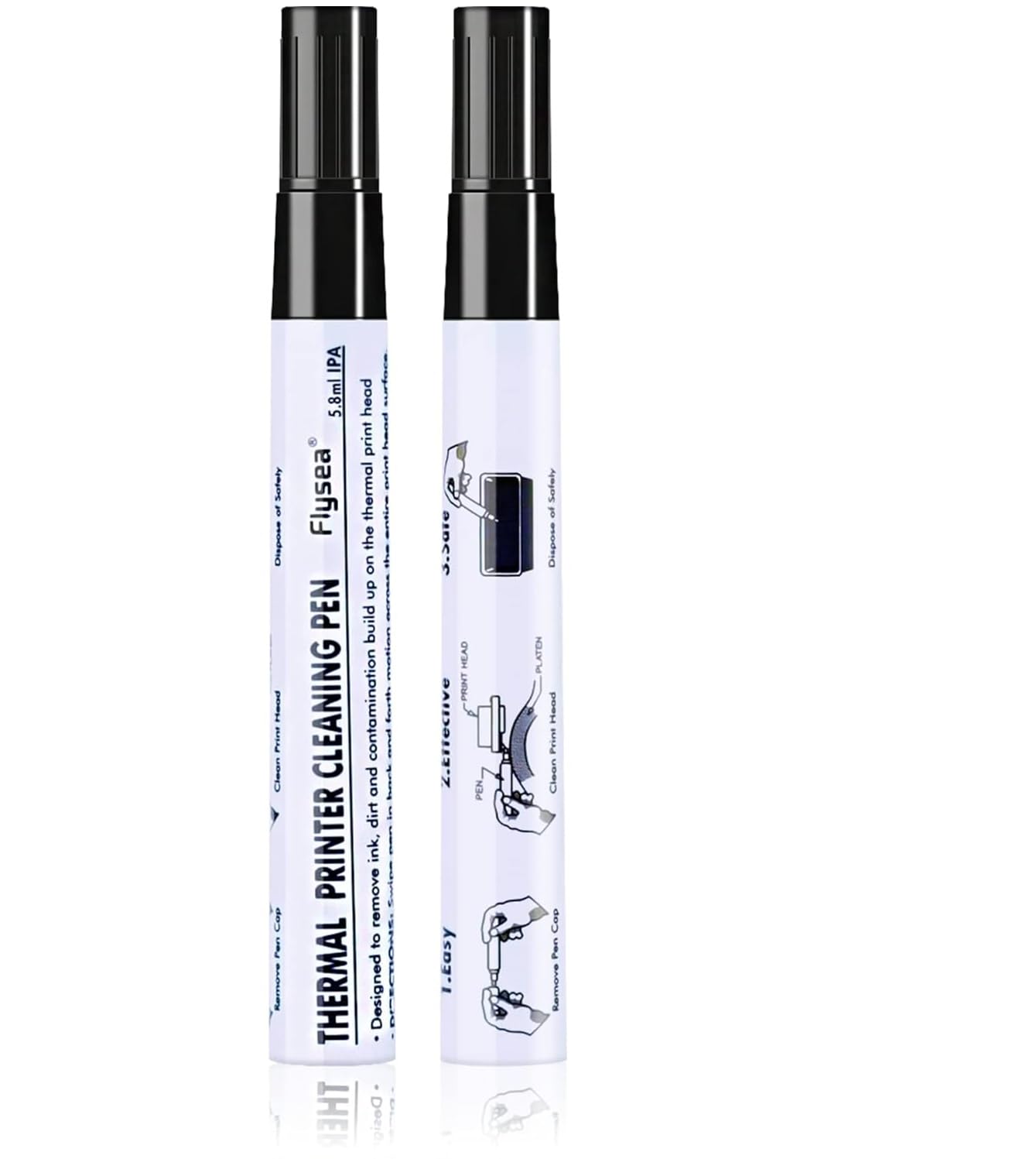 BEEKAY 2 Pack Universal Thermal Print Head Cleaning Pen Maintenance Cleaning Kit Printhead Cleaner Dust Stain Remover Pen for Thermal Label Printer, POS Printer,Shipping Label Printer-image-28
