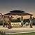 Modern Shade The Horizon Permanent Hardtop Gazebo 12' x 14' w/ 4 LED Lights, Outdoor Gazebo w/Galvanized Steel Double Roof, Patio Gazebo w/Decor Hooks, Mosquito Nettings, Wood-Looking
