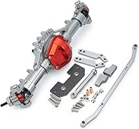 Vista 5 de CNC Aluminum Front & Rear Axle Set for 1/10 SCX10 RC Crawler Axial Heavy Duty Version (Titanium)