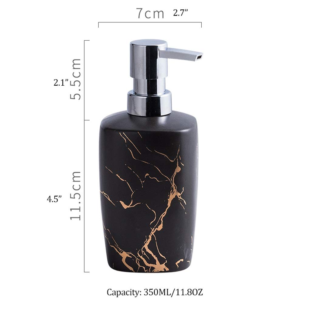 Dozownik do mydła matowego, dozownik do czarnego balsamu z lustrem pompka do mydła marmurkowe pojemniki na płyn do kuchni łazienka 350 ML / 11,8 uncji dozowniki mydła