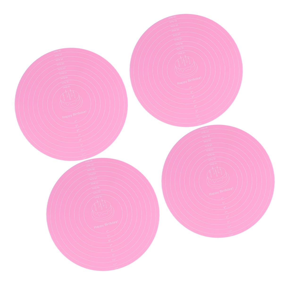 ABOOFAN 20 Pièces tapis de cuisson tapis de gâteau rond en silicone antiadhésif Mat à cuisson avec des mesures Gel de silice rose