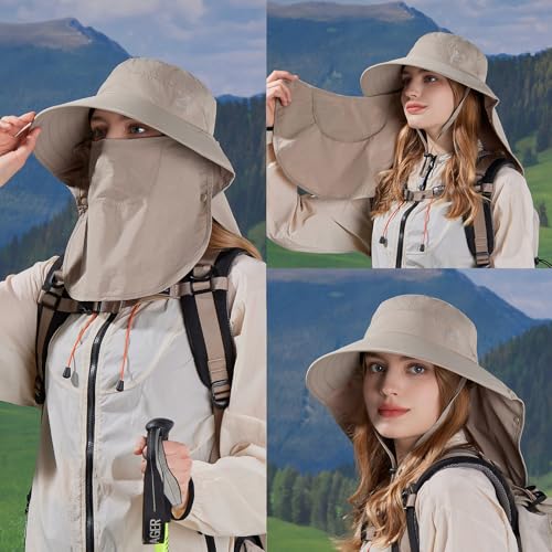 Image of Sun Hat for Men Women with Neck Flap,UPF 50+ UV Protection Fishing Hat