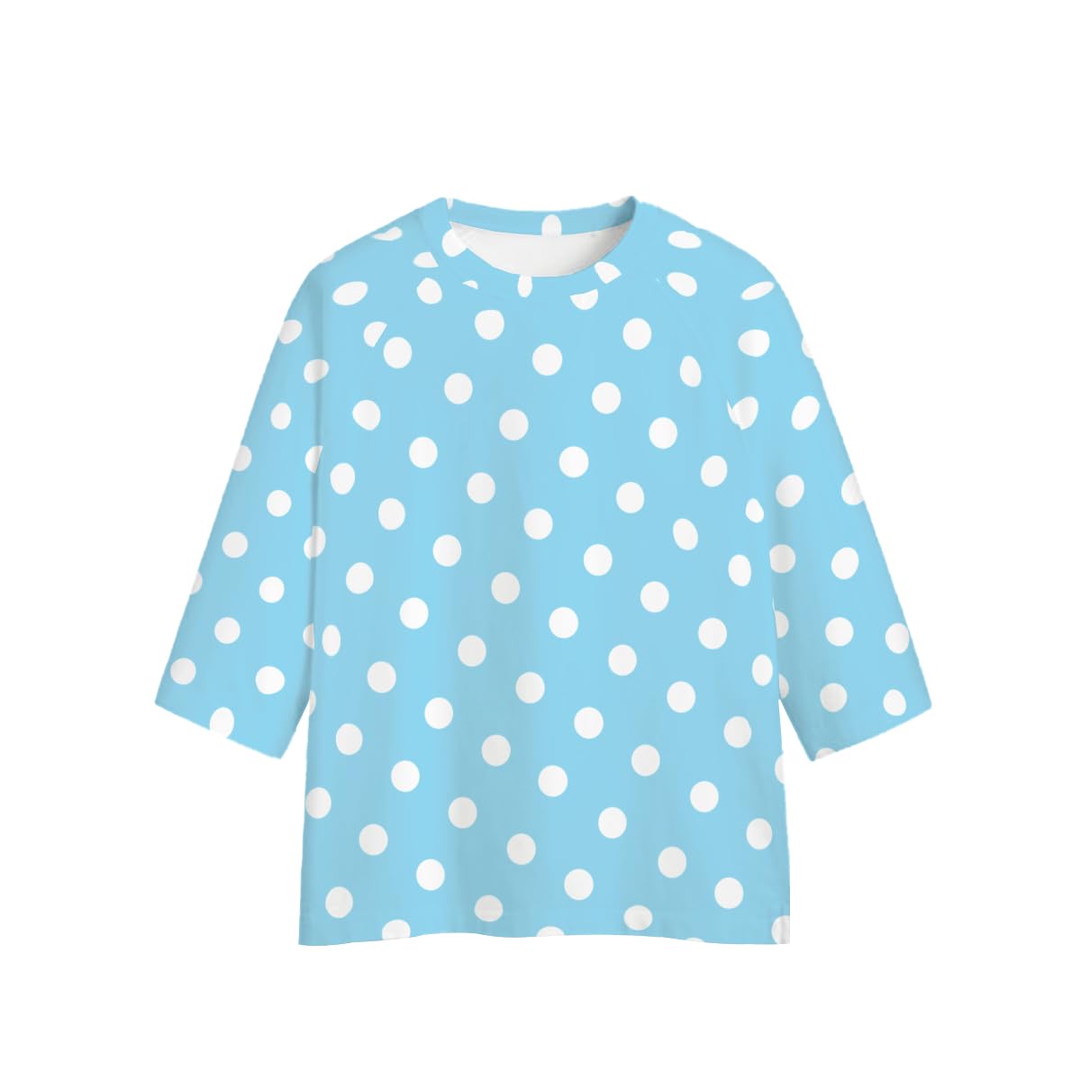 (T.) ISSEY MIYAKE 水色ドットデザイン半袖Tシャツ T.) ISSEY MIYAKE 水色ドットデザイン半袖Tシャツ