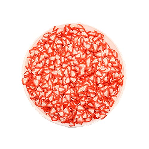 Strawberry Nail Art Slime Charms Slices, 120G/0.26Lb Cute Design Tiny 3D Polymer Clay Fruit Diy Craft Supplies, Charms Glitter Making Decoration, Beautiful Arts For Nail Phone Case Bracelet #TOP4