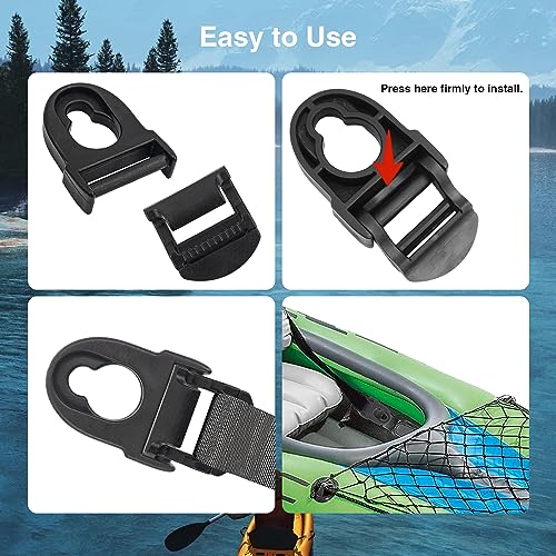 4 Sets Clips y Ganchos para Asientos de Kayak, Repuestos para Kayak Compatible con Lifetime Emotion, Accesorios para Kayak (Negro) miniatura 5
