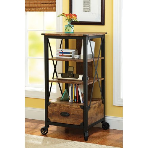Supernon Better Homes and Gardens Rustic Country Tech Pier, Antiqued Black/Pine Finish