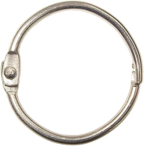 Hyshina Anillos de hojas sueltas de 1 pulgada, paquete de 50 anillos de metal de acero chapado en níquel para tarjetas de índice, tarjetas flash y
