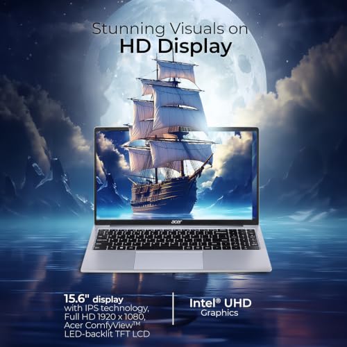 Image of Acer Aspire 3 Intel Core i5-1334U Processor,Office 2024 + M365 Basic, (8GB DDR4 RAM /500 GB SSD) with 39.62 cm (15.6 inch) FHD LED-Backlit IPS Display /Win 11Home,A325-53, Pure Silver, 1.7KG