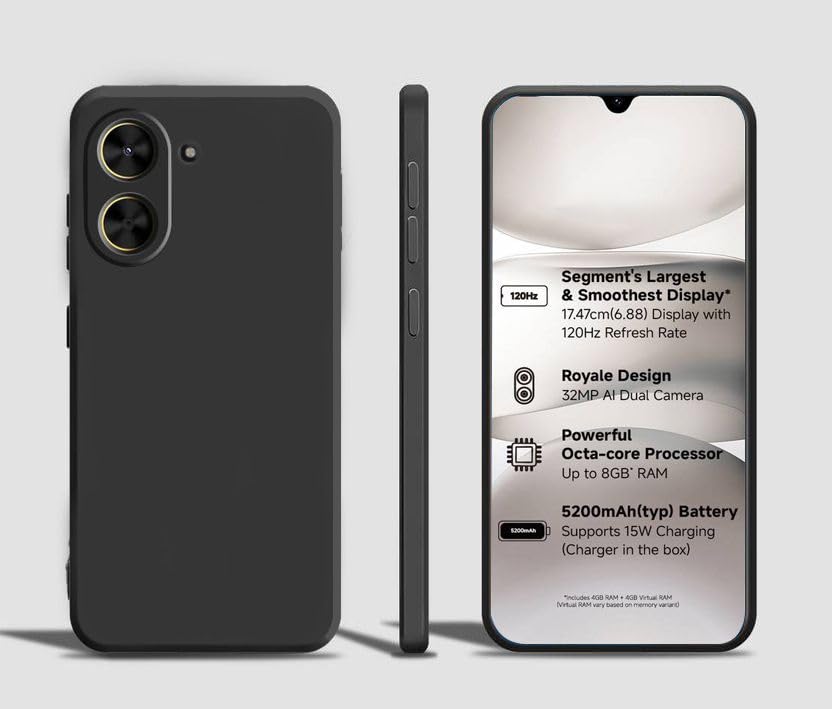 Image of AeoFit Back Cover Case for Motorola G67 Power 5G | Soft Micro-Fibre Lining Inside | Camera Protection Bump | Shockproof Back Cover Case for Moto G67 Power 5G (Black)