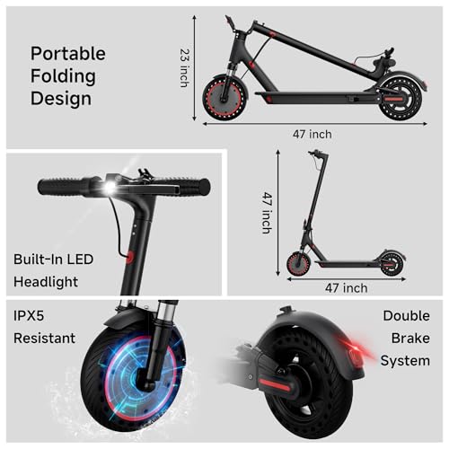 Electric Scooter for Adults with Dual Suspension System –