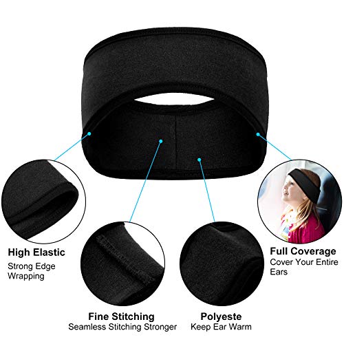 Syhood 6 Pieces Kids Ear Warmer Headband Stretch Winter Fleece Earmuffs Warm Ear Covers for Youth Toddler Boys Girls Child3