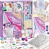 PERRYHOME 2-Pack DIY Journal Kit for Girls - 200+Pcs Journal Set for Tween & Teen Girls, Journaling Art & Crafts Kits, Christmas Gifts for 8 9 10 11 12 13 14 Year Old Girl,Scrapbook&Diary Supplies Set