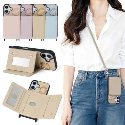 YooFa iPhone 17 �P�[�X �蒠�^ iPhone17 �X�}�z�P�[�X �����ق� 17 ���z�^ �g�уJ�o�[ �A�C�t�H��17 �P�[�X �V�����_�[�X�g���b�v�t�� �ϏՌ� �h�X�@�\ (�J�[�h���[/���ϋ�/�����O�t��) ������� ���� �������� �΂ߊ|��