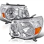 Spec-D Tuning Jdm Chrome Housing Clear Lens Headlights Lamps Compatible with Toyota Tacoma 2005-2011 L+R Pair Head Light Lamp Assembly
