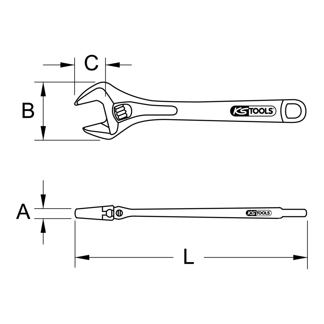 KS Tools 962.1112 BERYLLIUMplus Chiave regolabile a rullino 380 mm