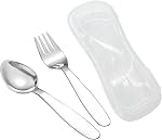VANRA 3 Pièces Couteau de Fourche pour Enfants avec étui de voyage pour la boîte à déjeuner, 18/8 en acier inoxydable Couteaux d'argenterie Flatware Set pour enfants Utensile pour l'école (Couteau à Fourche)