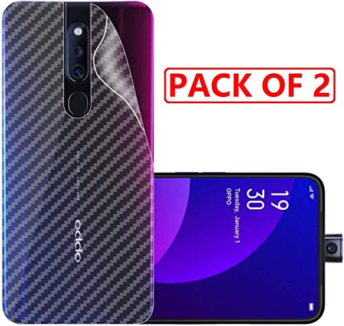 Image of Compatible with (Pack of 2) Oppo F11 Pro Back Screen Protective Film Carbon Fiber Skin Transparent Screen Guard Sticker