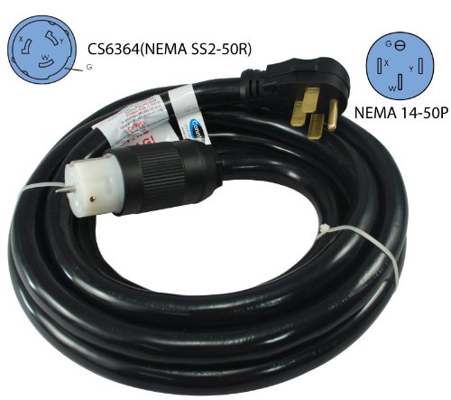 Conntek 1450Ss2-15 50 Amp Temp Power Generator Cord, 15 Feet, Black #TOP1
