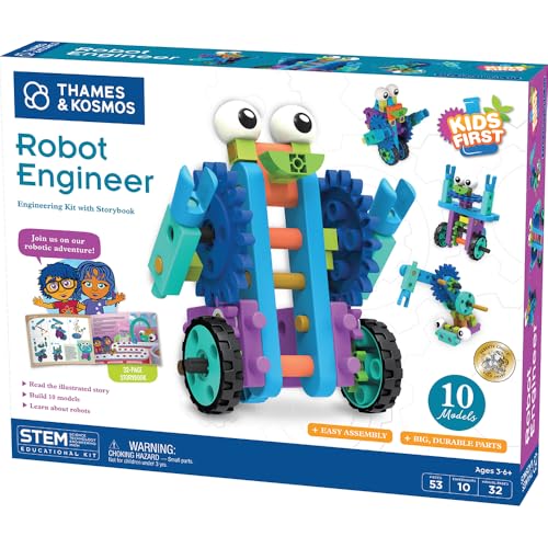 Thames & Kosmos Kids First Robot Engineer STEM Experiment Kit for Young Learners | Build 10 Non-Motorized Robots | Play & Learn with Storybook Manual | Parents’ Choice Gold Award Winner